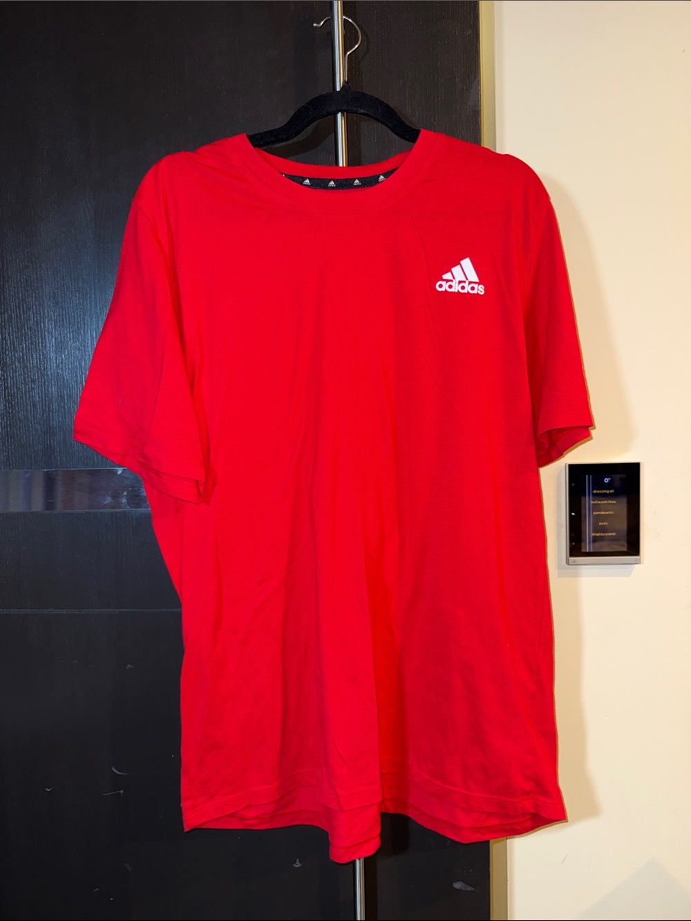 adidas Red Crewneck Short-Sleeve Athletic Tee